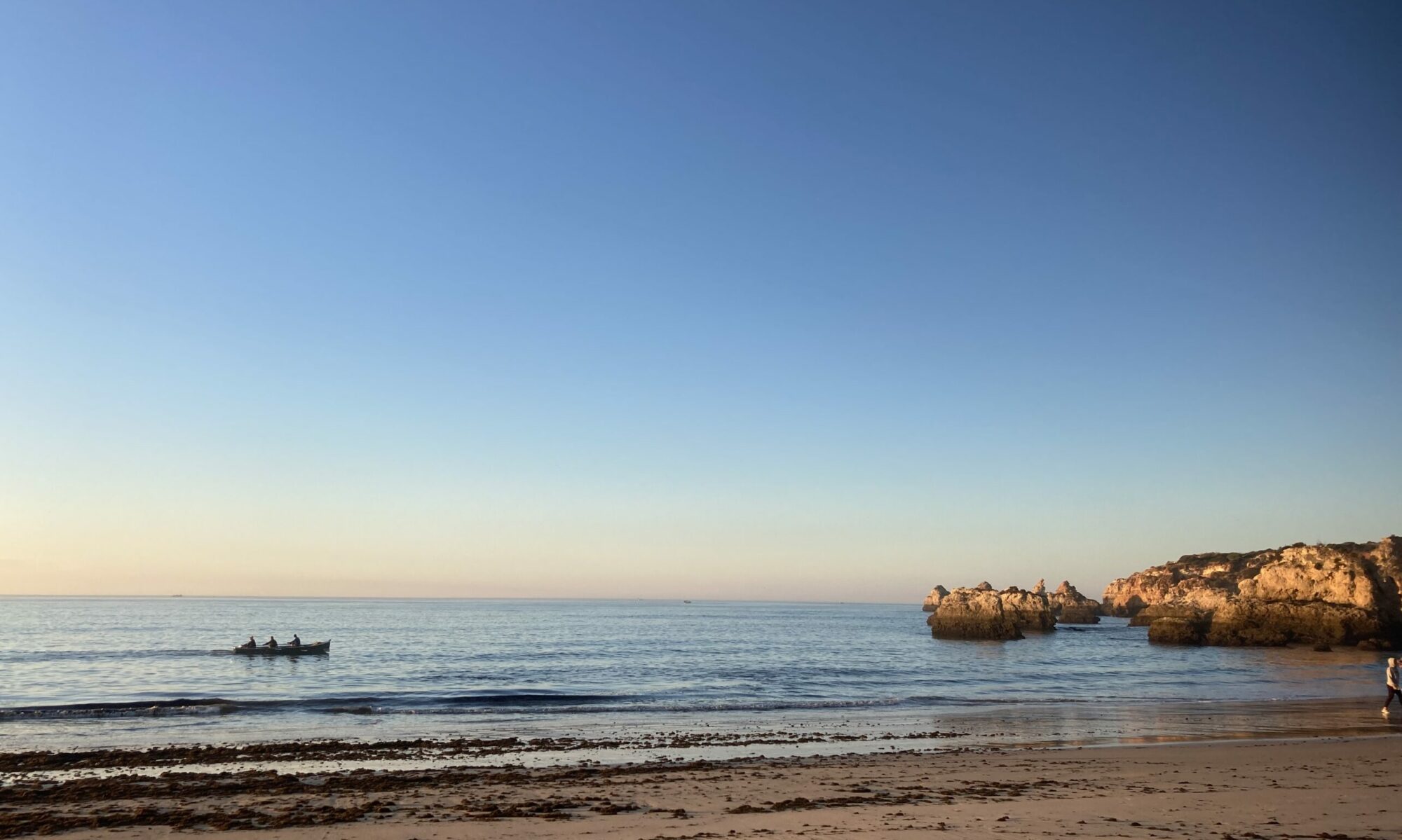 C-row rowing at sea coastal rowing in Algarve Portimao