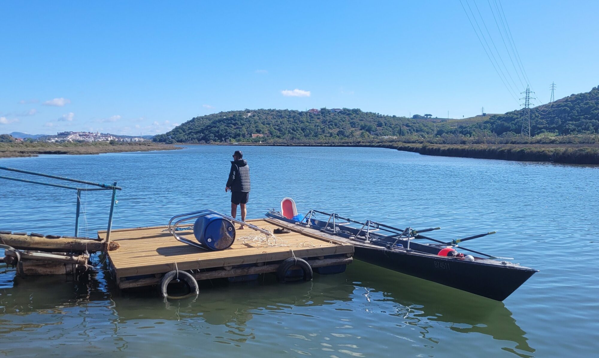 C-row rowing at sea ocean rowing in Algarve Portimao Silves Arade river